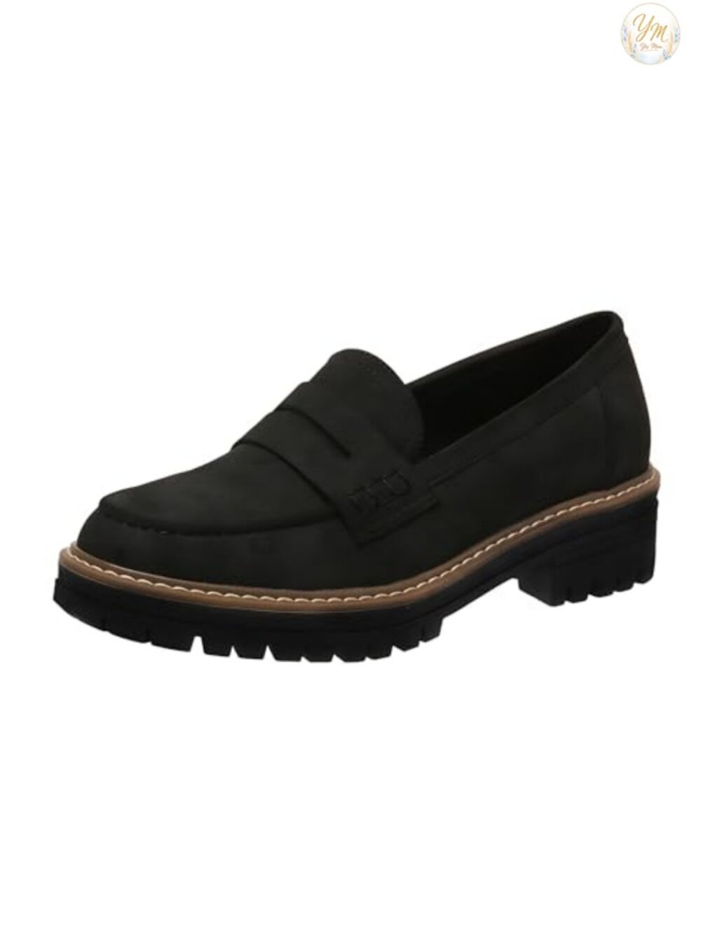 Suede Penny Loafers Platform Chunky Slip-On Casual Work Walking Shoes